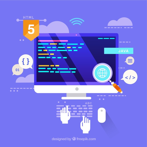Programmeringskoncept med fladt design