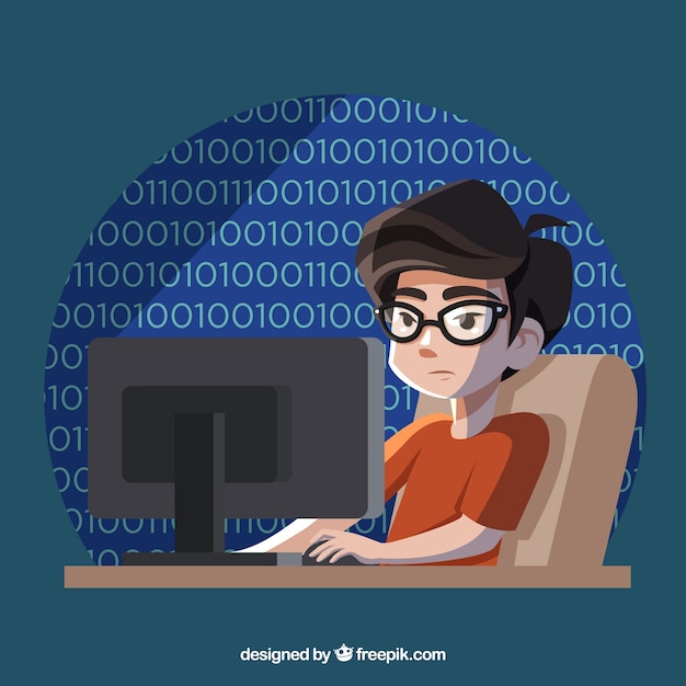 Programmeringskoncept med fladt design