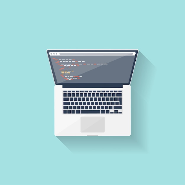 Programming and coding online flat style web courses internet ui design app development