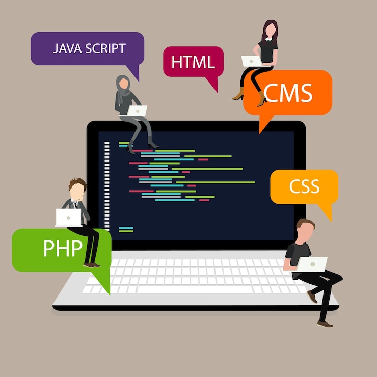 programming in laptop screen PHP HTML CSS