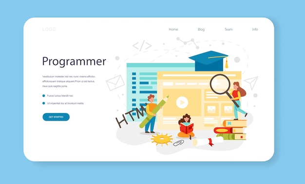 programming web banner or landing page it education