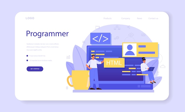 Programming web banner or landing page