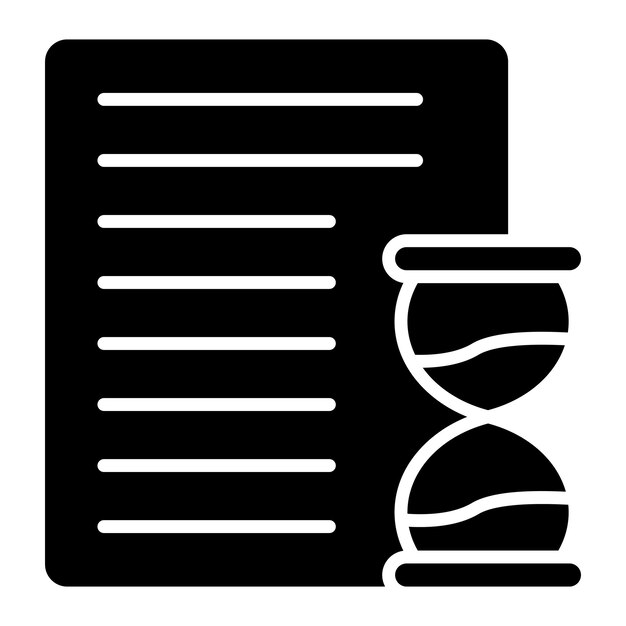 Project Deadline Glyph Solid Black Illustration
