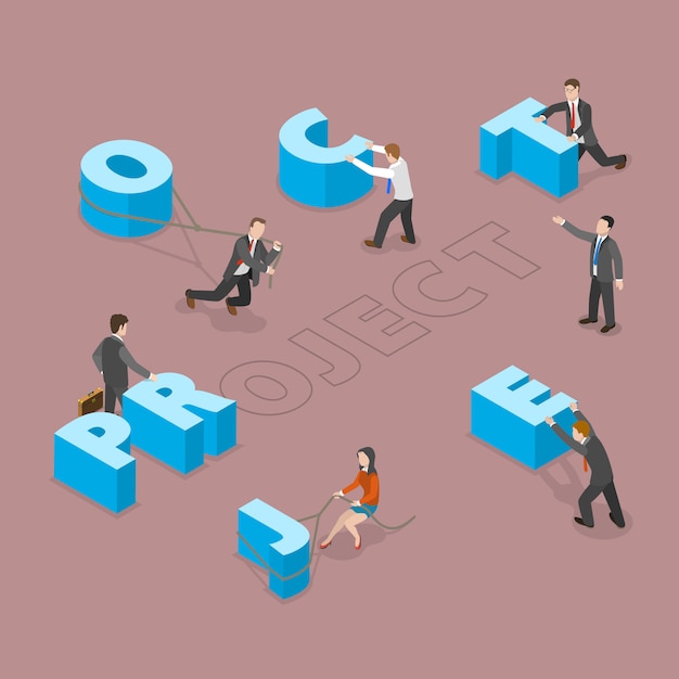 Project flat isometric  .