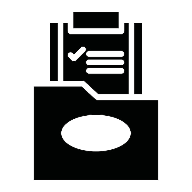Project Folder Glyph Solid Black Illustration