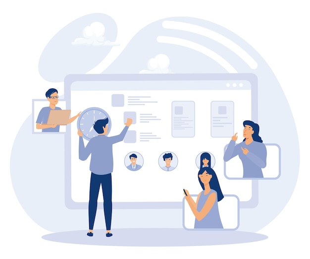 project implementation concept business analysis vision and scope flat vector modern illustration