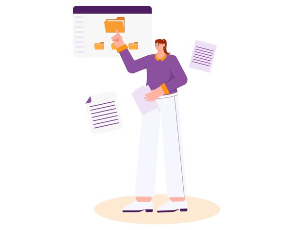 Project Management Data Storage Illustration