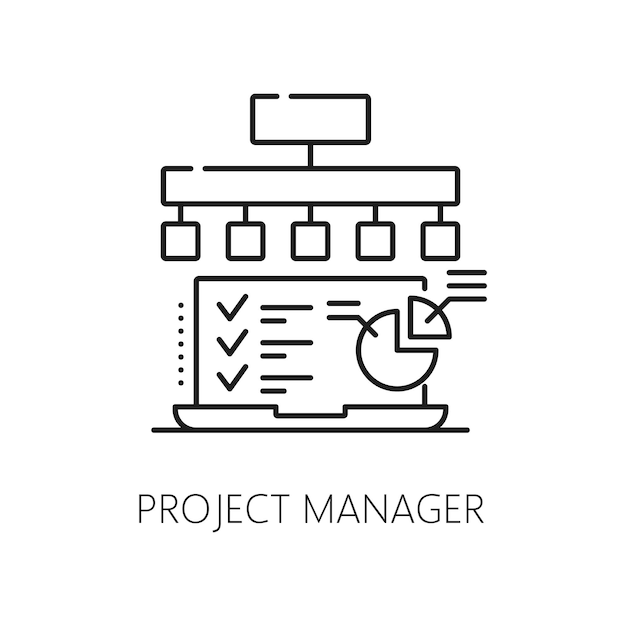 Project manager IT specialist icon marketing