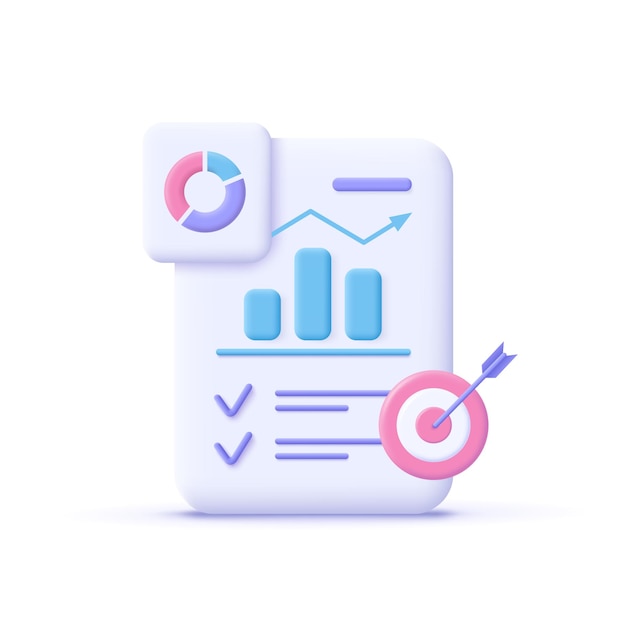 Project task management and effective time planning tools 3d vector illustration