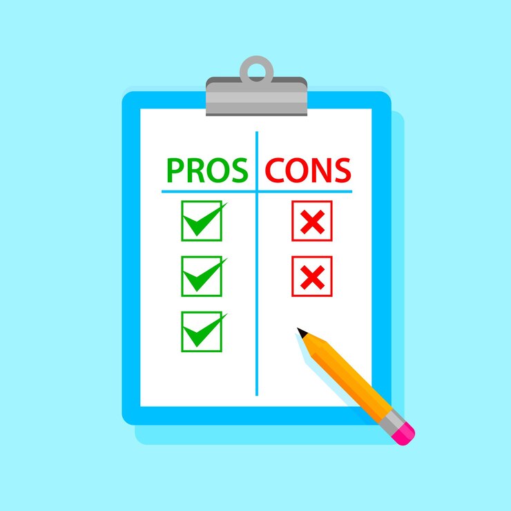 Vektör pros and cons tablet with pencil. vector illustration