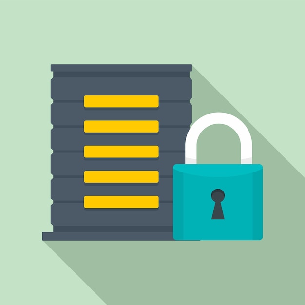 protected server icon flat illustration of protected server vector icon for web design