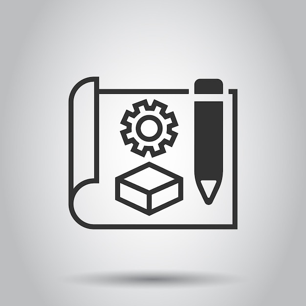Prototype icon in flat style Startup vector illustration on white isolated background Model development business concept