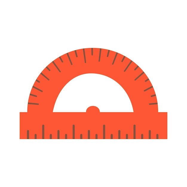 Protractor ruler Measuring Tool School Craft Art Supply Flat cartoon style