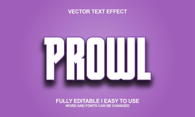 Prowl Editable Font Vector Text Effect