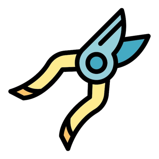 Pruners icon Outline pruners vector icon color flat isolated