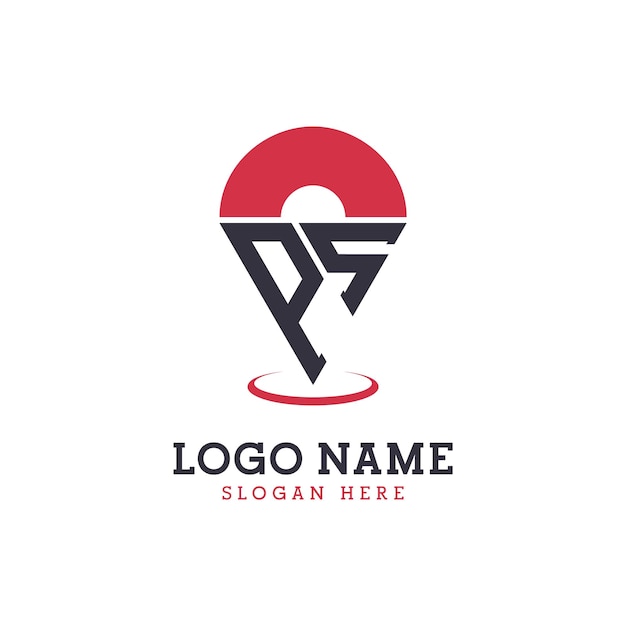 PS Location Icon Design Modern PS Pinpoint Logo for Navigation Map Apps and Location Based Businesses