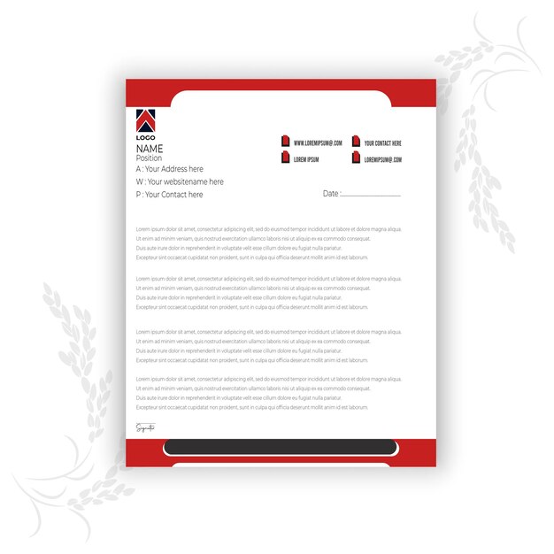 PSD modern company letterhead premium psd Vector vector corporate company cretive unique minimulist clean populer latterhead design template