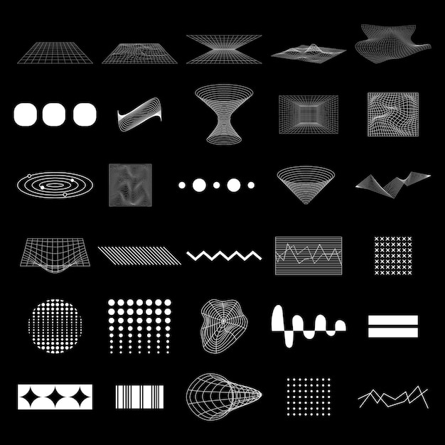 PSD Vector Brutalism Geometric Shapes Symbols
