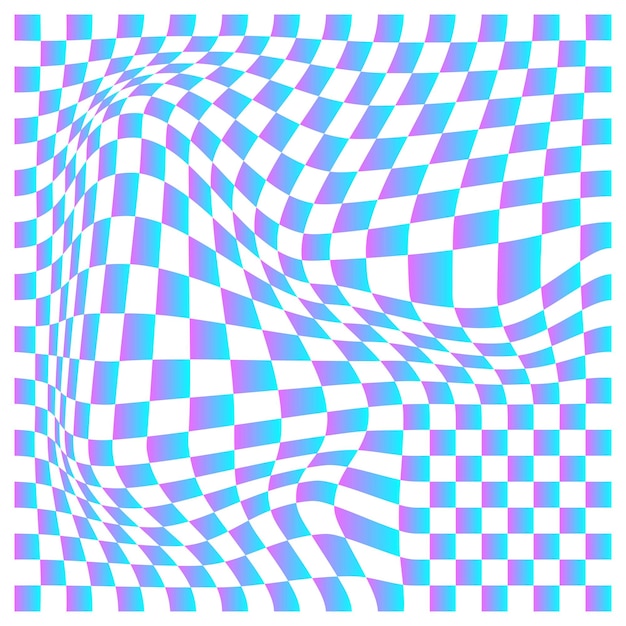 psychedelic distorted checkerboard pattern illusion background