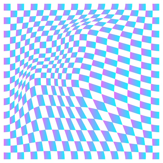 psychedelic distorted checkerboard pattern illusion background