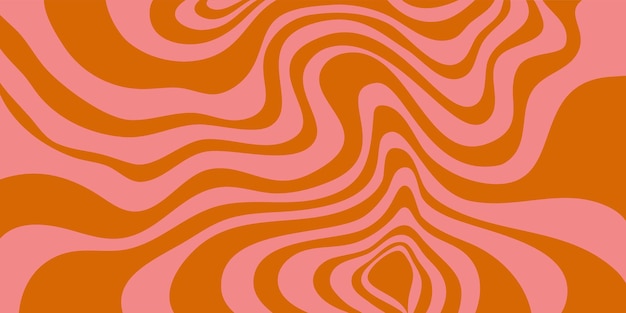 Psychedelic trippy y2k retro background swirl Simple vector illustration Groovy wave print Vintage background Psychedelic groovy spiral