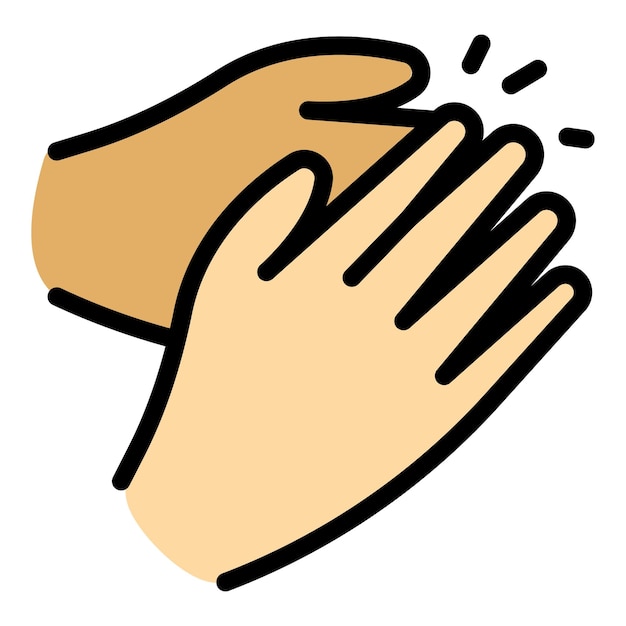 Public handclap icon outline vector Hand clap support Encourage applause color flat