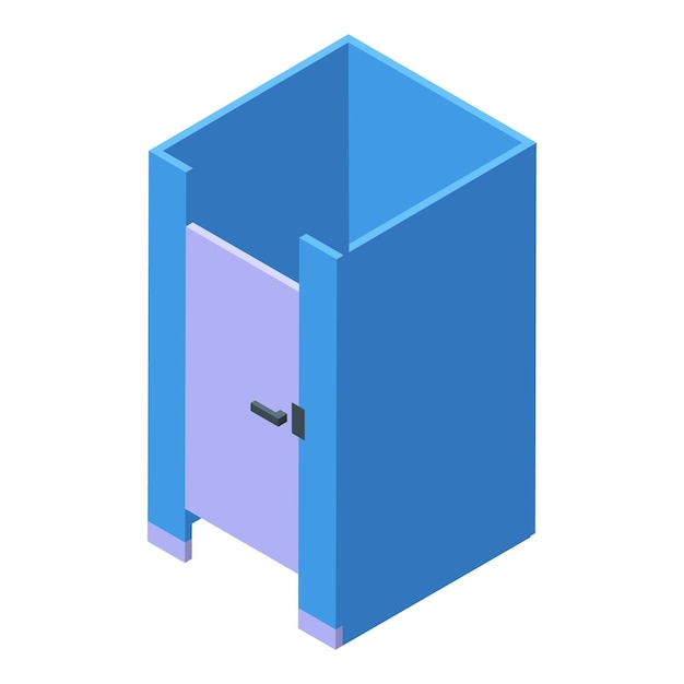 Public toilet icon isometric vector Wc restroom Room door