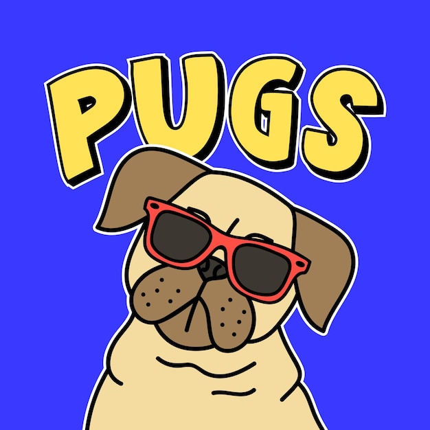 PUG WITH SUNGLASSES