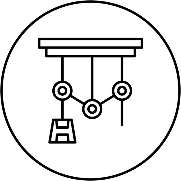 Pulley icon vector image Can be used for Physics
