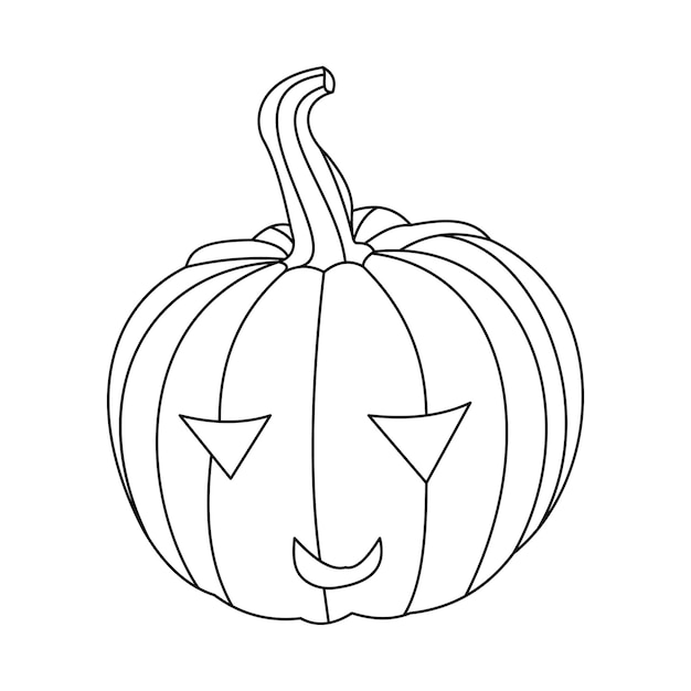 Pumpking single continuous one line out line vector art drawing and tattoo design