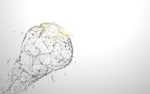 Punching boxing glove form lines and particle