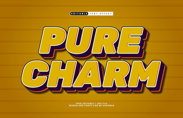 pure charm editable text effect with a simple and clean text style