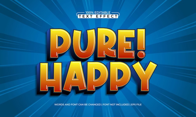 pure happy editable text effect with a kids and happy text style