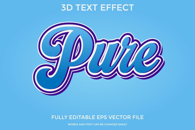 pure realistic editable 3d text effect or graphic style with vector