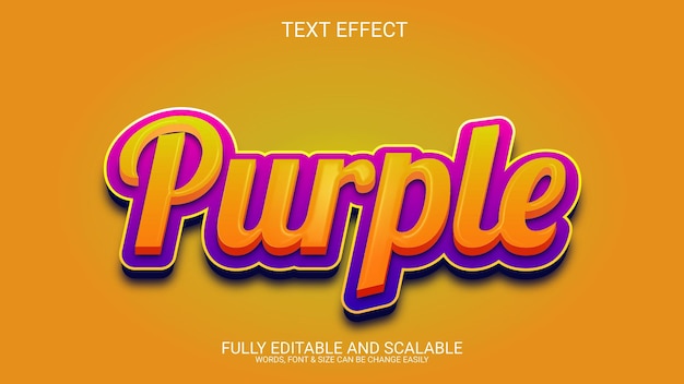 purple 3d fully editable vector eps text effect