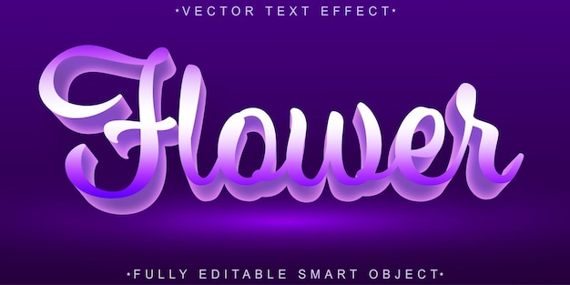 Purple Flower Vector Fully Editable Smart Object Text Effect