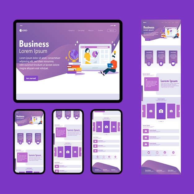 purple modern landing page