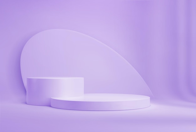 Purple podium background product display platform