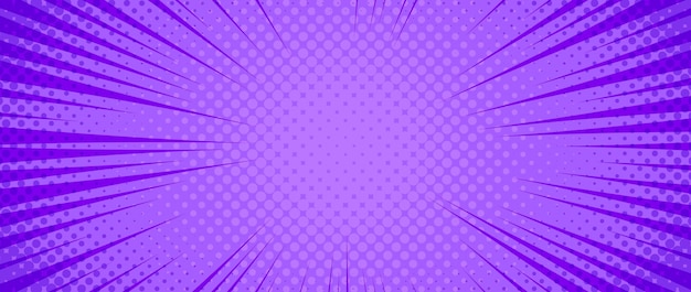 Purple radial dotted comic background Speed lines wallpaper with pop art halftone texture Anime