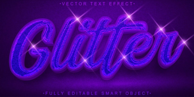 purple shimmer glitter vector fully editable smart object text effect