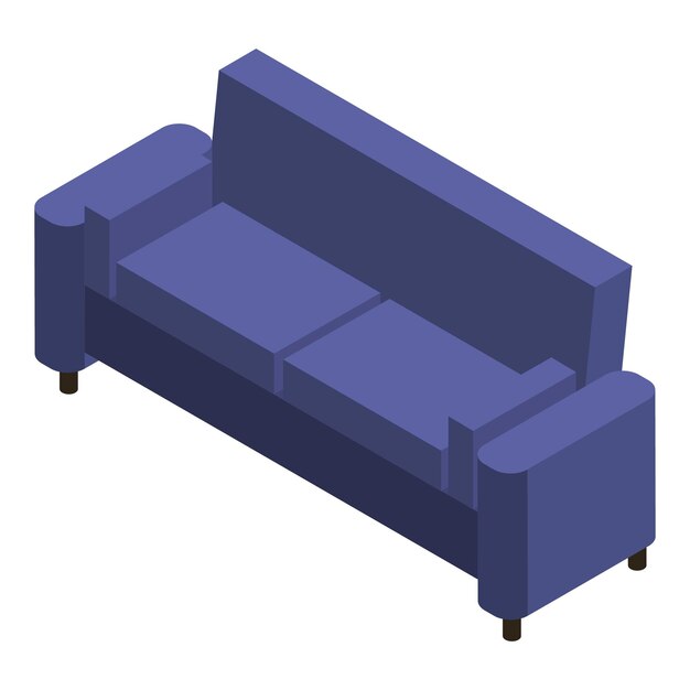 Purple sofa icon Isometric of purple sofa vector icon for web design isolated on white background