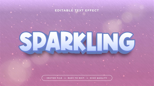 purple violet and white sparkling 3d editable text effect font style