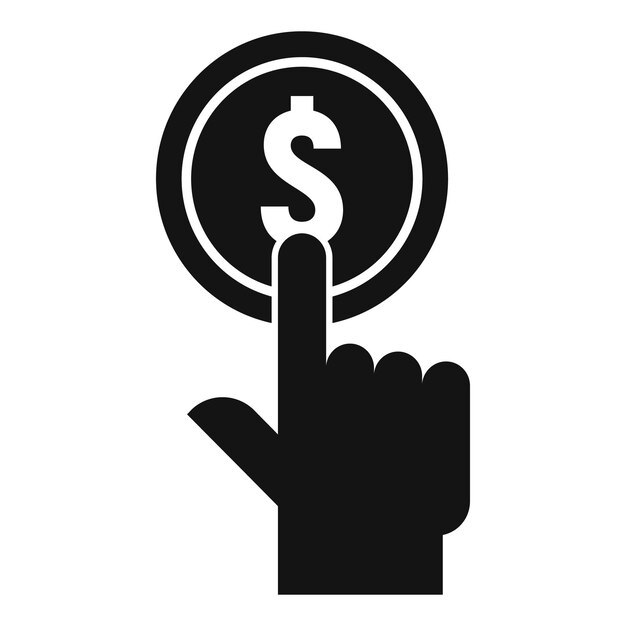 push coin cash back icon simple illustration of push coin cash back vector icon for web design isolated on white background