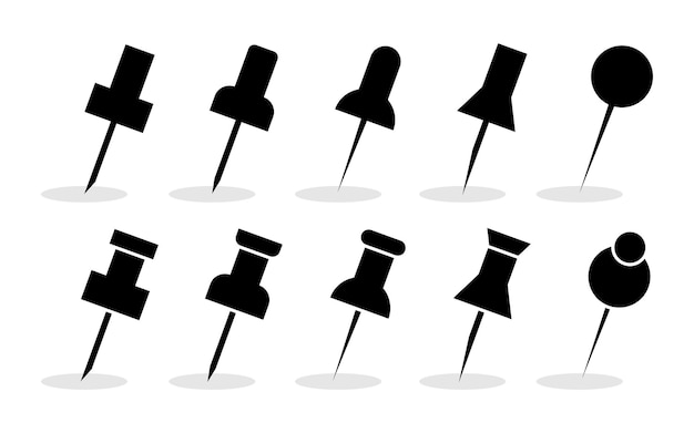 push pin set icon bulletin symbol design minimalist isolated on white background vector for app