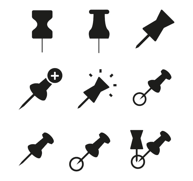 pushpin icon isolated sign symbol vector illustration Collection of high quality style vecto icons