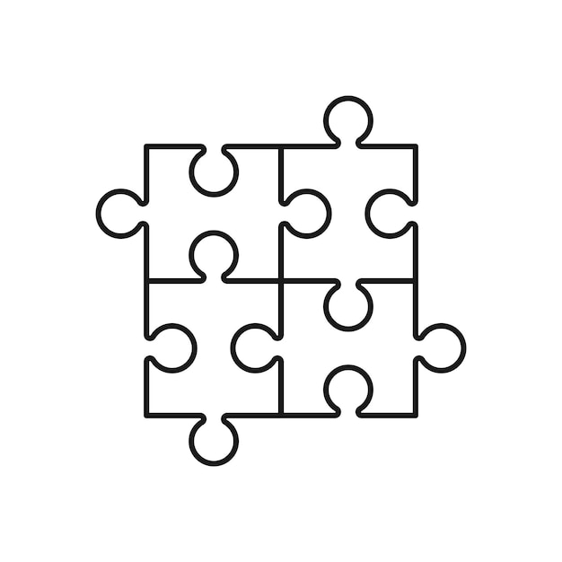 puzzle icon simple vector design linear icon line with editable stroke
