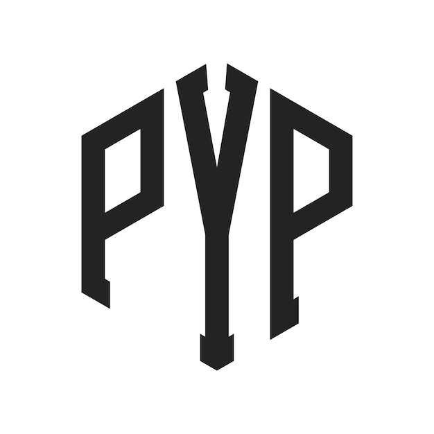 pyp logo design initial letter pyp monogram logo using hexagon shape