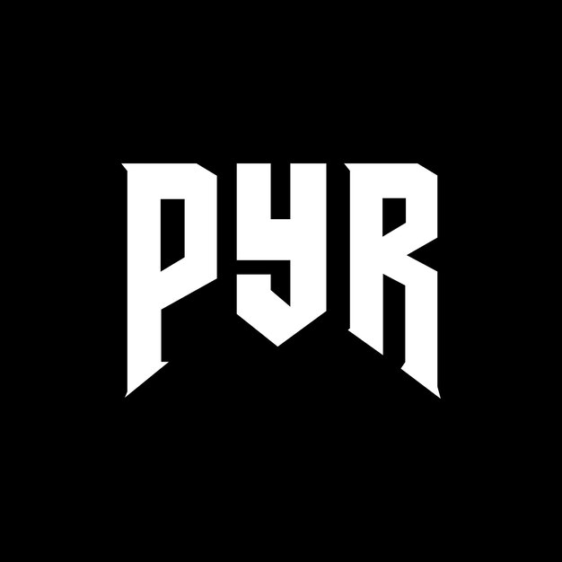 PYR letter logo design for technology company PYR logo design black and white color combination PYR logo PYR vector PYR design PYR icon PYR alphabet PYR typography logo design