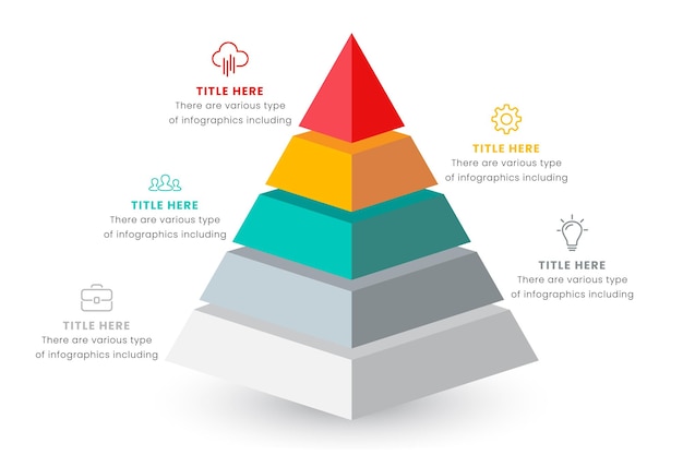 pyramid infographic design element template layout vector for presentation banner report