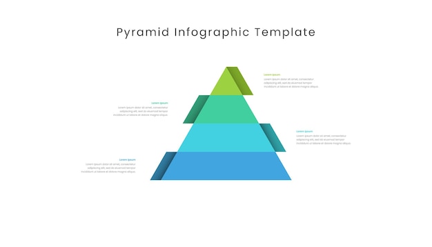 Pyramid infographic template design with 4 Levels